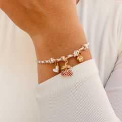 Bracelet corde ajustable blanc