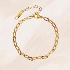 Bracelet maille martelée or