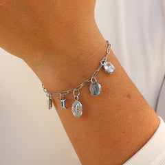 Bracelet paperclip argent