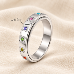 Multi bague anti-stress argent