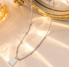 Collier plaque argent