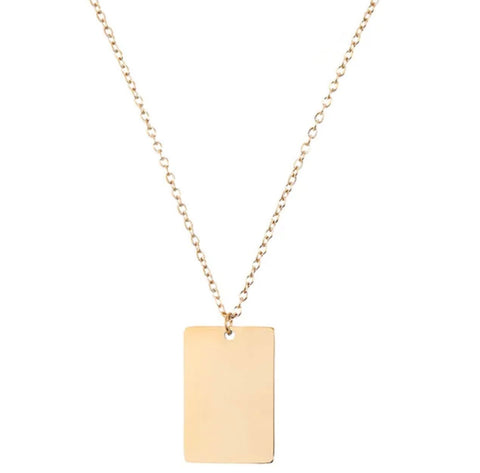 Collier plaquette or