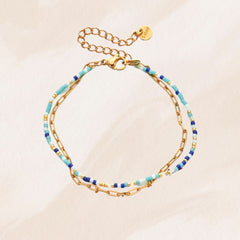 Bracelet double bleu