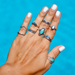 look de bagues en argent sterling .925 résistantes à l'eau