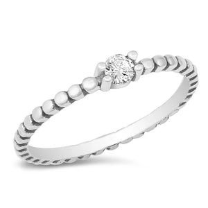 Bague Perline en argent sterling 925 sur fond blanc