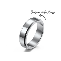 Bague de méditation Sérénité en acier inoxydable argent par créatival