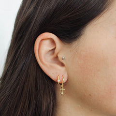 Kroix boucles d'oreilles en argent sterling 925 plaqué or par Creatival