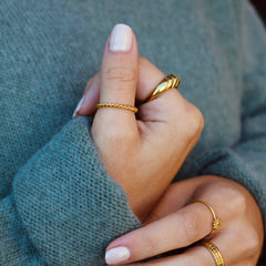Look Bague Tressa en acier onoxydable or par créatival