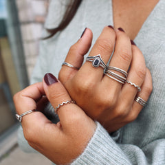 Lina bague de demi-doigt en argent sterling 925 par Creatival