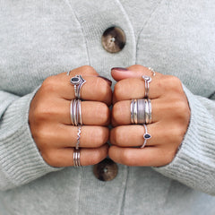 Lina bague de demi-doigt en argent sterling 925 par Creatival