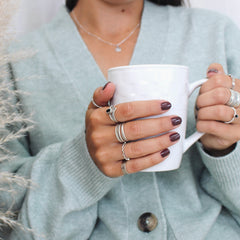 Lina bague de demi-doigt en argent sterling 925 par Creatival