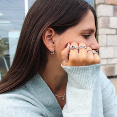 Lina bague de demi-doigt en argent sterling 925 par Creatival