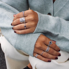 Lina bague de demi-doigt en argent sterling 925 par Creatival