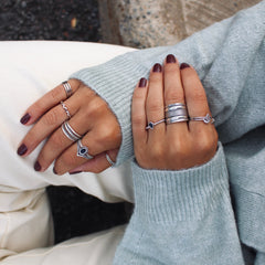 Lina bague de demi-doigt en argent sterling 925 par Creatival